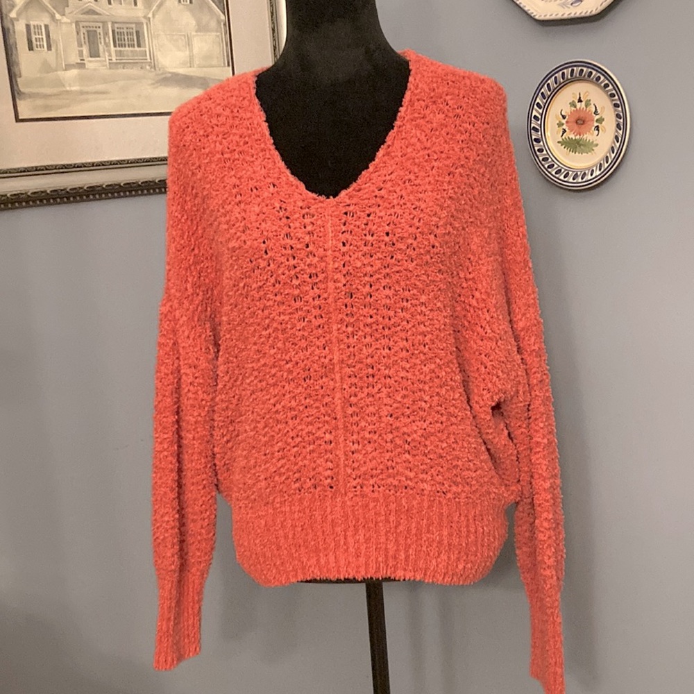 Coral “Eyelash” Sweater